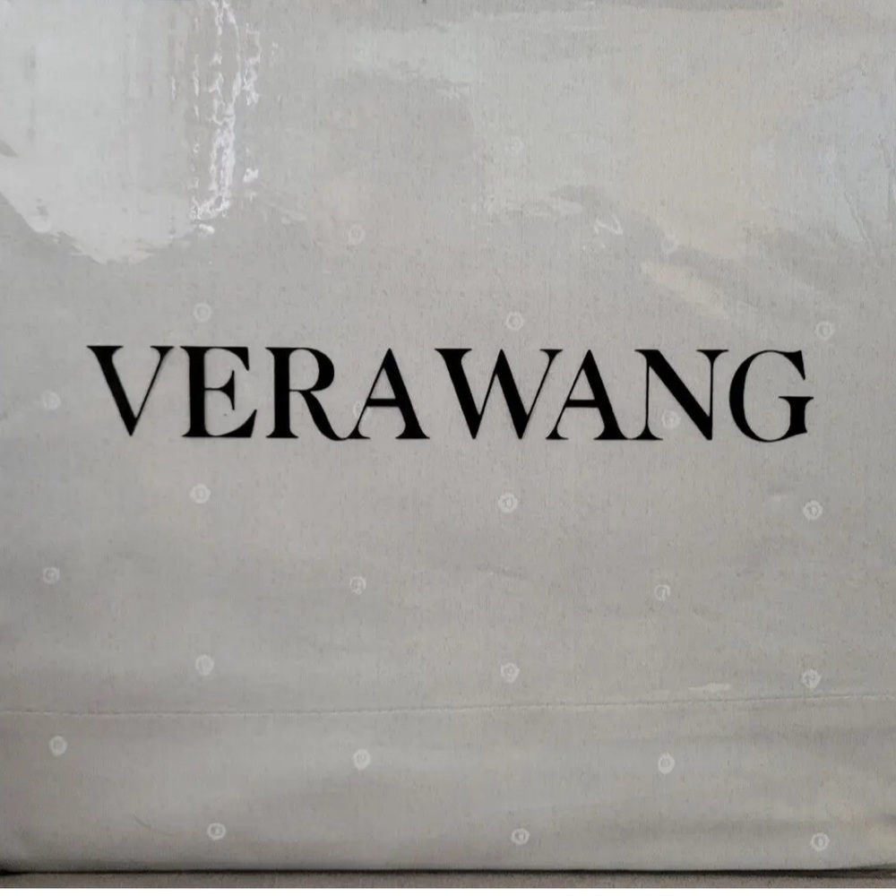 Vera Wang Luxurious Satin Weave Eyelet Off White 4 Pc Queen Sheet Set Cotton NWT - Picture 4 of 14